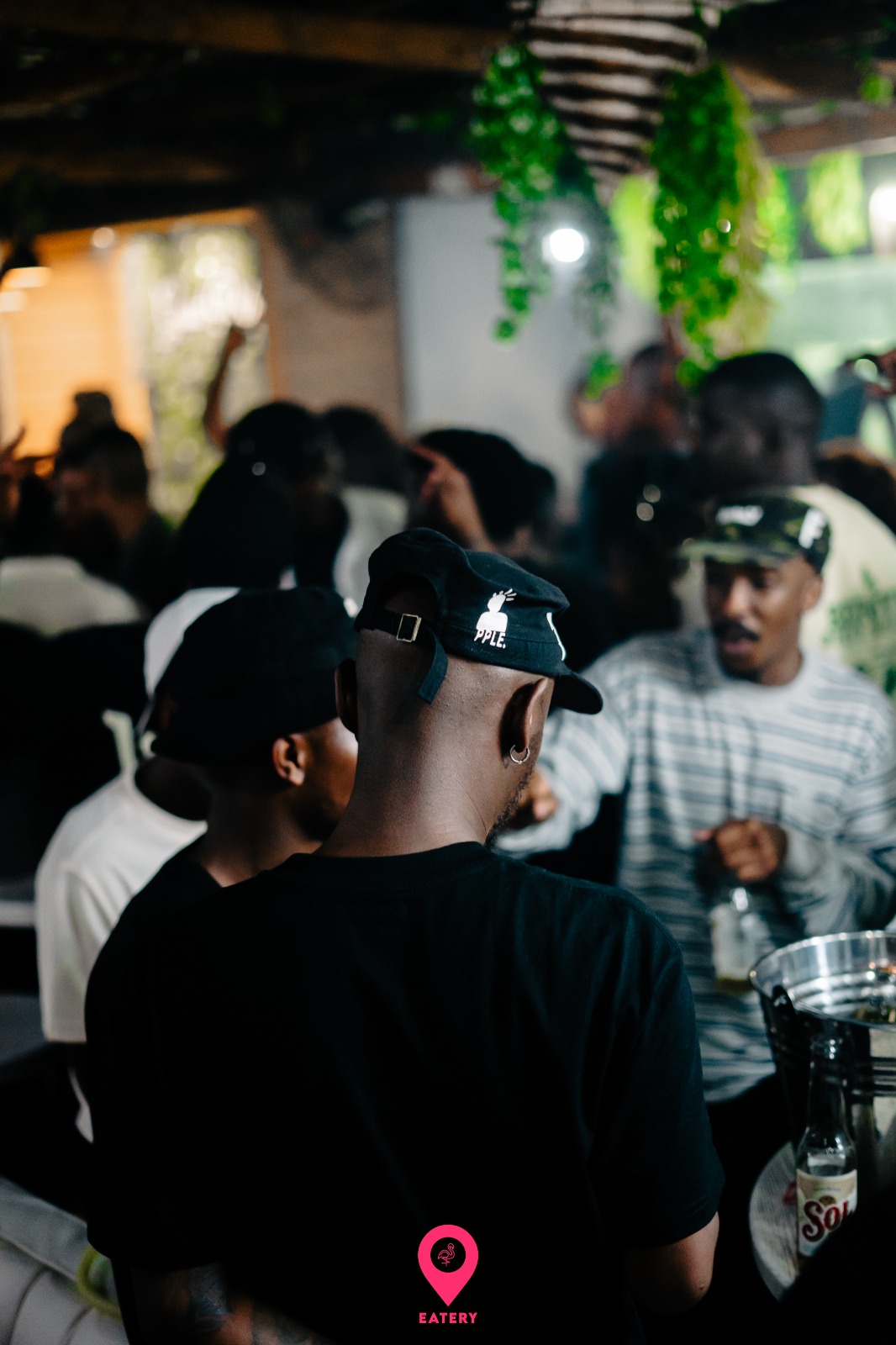 Happy customers enjoying drinks